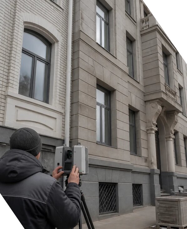 Лазерное сканирование фасадов зданий для обследования в Воронеже